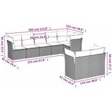  8-dijelni set vrtnih sofa od poliratana s jastucima crni | shoptok.hr