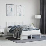Maison Chic kovinski posteljni okvir - dvoposteljna postelja - zakonska postelja z vzglavjem bel 120x200 cm, (21693259) | Shoptok.si
