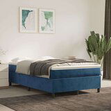 Box spring krevet s madracem tamnoplavi 120 x 200 cm baršunasti | shoptok.hr