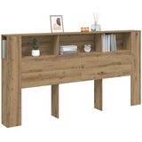  Uzglavlje s ormarićem boja hrasta 200x18,5x102,5 cm drveni | shoptok.hr