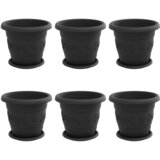 vidaXL Lončki za rastline 6 pcs Črna Ø 26 x 21.5 cm Plastika, (5000207840) Cene