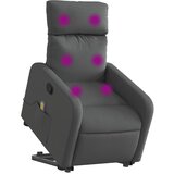  Masažni naslonjač na podizanje od tkanine tamnosivi | shoptok.hr