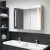  kopalniška omarica z ogledalom 89x14x62 cm hrast | Shoptok.si