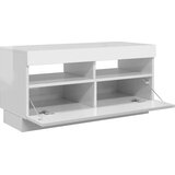 TV ormarić s LED svjetlima visoki sjaj bijeli 80 x 35 x 40 cm | shoptok.hr