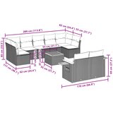  10-dijelni set vrtnih sofa s jastucima bež od poliratana | shoptok.hr