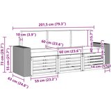 Setovi sofa 3 kom. Čvrsto drvo akacije | shoptok.hr