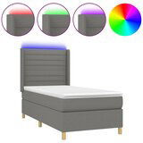  The Living Store Box spring postelja z vzmetnico LED temno siva 90x190 cm blago - Box Spring Postelja, (21445908) | Shoptok.si