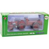  Metal Farm Tractor With Trailer Red 1:18 | Shoptok.si