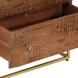 vidaXL Predalnik 55x30x76 cm trden mangov les in železo | Shoptok.si