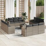 Maison Chic Seti vrtnega pohištva - Vrtna garnitura - Vrtni pohištvo set 13-delna z blazinami siv poli ratan, (21811178) | Shoptok.si