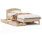 Maison Chic Posteljni okvir - Enojna postelja - Postelja za odrasle brez vzmetnice 100x200 cm trdna borovina-J6502, (21772013) | Shoptok.si
