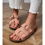 D/CEO Pink sandals with buckles on a cork sole Cloud | Shoptok.si