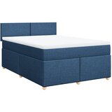 vidaXL Box spring postelja z vzmetnico modra 160x200 cm blago, (21306776) | Shoptok.si