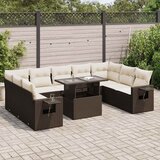  10-dijelni set vrtnih sofa od poliratana s jastucima smeđi | shoptok.hr