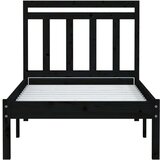  Okvir za krevet od masivnog drva crni 75 x 190 cm UK 2FT6 mali | shoptok.hr