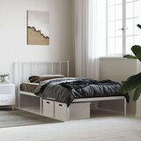 Metalni okvir za krevet s uzglavljem bijeli 90 x 190 cm | shoptok.hr