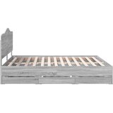  Krevetna konstrukcija Siva sonoma 200 x 200 cm Inženjersko Drvo | shoptok.hr