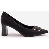 Boto Heels with decorative buckle black Seriva | Shoptok.si