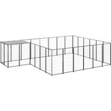 vidaXL kavez za pse crni 12,1 m² čelični | shoptok.hr
