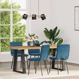 vidaXL Jedilni stoli 4 kosi moder žamet | Shoptok.si