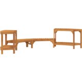  Okruženje za hidromasažnu kadu polukružno 252x111.5x55.5 cm od čvrstog drva bagrema | shoptok.hr