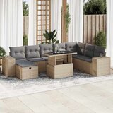 vidaXL 9-dijelni set vrtnih sofa s jastucima bež od poliratana | shoptok.hr