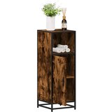 vidaXL Kopalniška omarica dimljen hrast 35x37,5x100 cm inženirski les Cene