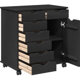  Mobilni ormar Crna 63,5 x 39 x 65,5 cm Čvrsto borovo drvo | shoptok.hr