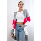 Kesi Cardigan sweater on straps gray+raspberry | shoptok.hr