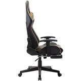vidaXL Gaming stol z oporo za noge črno in zlato umetno usnje | Shoptok.si