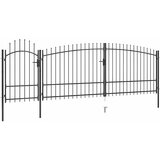 vidaXL Vrtna ograjna vrata s koničastimi vrhovi 5x2,25 m črna | Shoptok.si