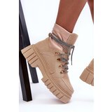 Boto FG2 Women's Suede Lace-up Boots Beige Acorn | shoptok.hr