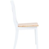  5-dijelni blagovaonski set od drva kaučukovca bijelo-smeđi | shoptok.hr