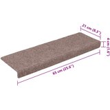  Prostirke za stepenice samoljepljive 30 kom 65x21x4 cm svijetlosmeđa pravokutni rub | shoptok.hr