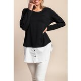 Fenzy Plus Size Tunika Z Dolgimi Rokavi, Črna/Bela | Shoptok.si