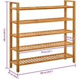  Stalak za obuću s 5 polica 100x27x100 cm od masivne hrastovine | Eponuda.com