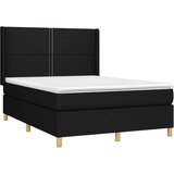  Krevet box spring s madracem LED crni 140x190 cm od tkanine | shoptok.hr