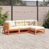  4-dijelni set vrtnih sofa s jastucima voštano smeđi od borovine | shoptok.hr
