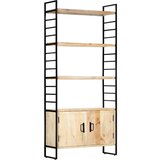 Police za knjige s 4 razine 80 x 30 x 180 cm masivno drvo manga | shoptok.hr