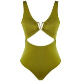 Trendyol khaki accessory detailed swimsuit Cene