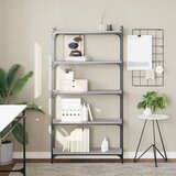 vidaXL Regal za knjige s 5 razina siva boja hrasta 80x30x154 cm drveni Cijene