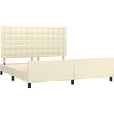  Okvir za krevet s uzglavljem krem 180x200 cm od umjetne kože | shoptok.hr