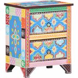  Ručno obojeni noćni ormarić 40 x 30 x 50 cm masivno drvo manga Šarena | shoptok.hr