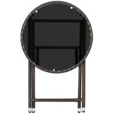 vidaXL Čajna mizica rjava 60 cm poli ratan in kaljeno steklo, (20625284) | Shoptok.si