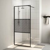 Pregrada za tuširanje s prozirnim staklom ESG 115 x 195 cm crna | shoptok.hr