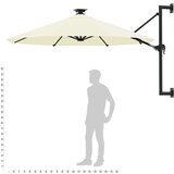  Zidni suncobran s LED svjetlom i šipkom 300 cm boja pijeska | shoptok.hr