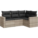 Maison Chic Seti vrtnega pohištva - Vrtna garnitura - Vrtni pohištvo set 4-delna z blazinami siv poli ratan, (21821072) | Shoptok.si