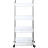vidaXL Voziček za shranjevanje 4-nadstropna prozoren 37x28x95 cm akril | Shoptok.si