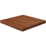 vidaXL kvadratna mizna plošča tem. rjava 50x50x4 cm trdna hrastovina Cene