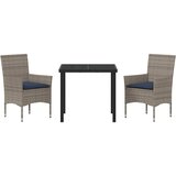  Set stola i stolica 3 pcs Siva i tamnoplava PE ratan | Eponuda.com